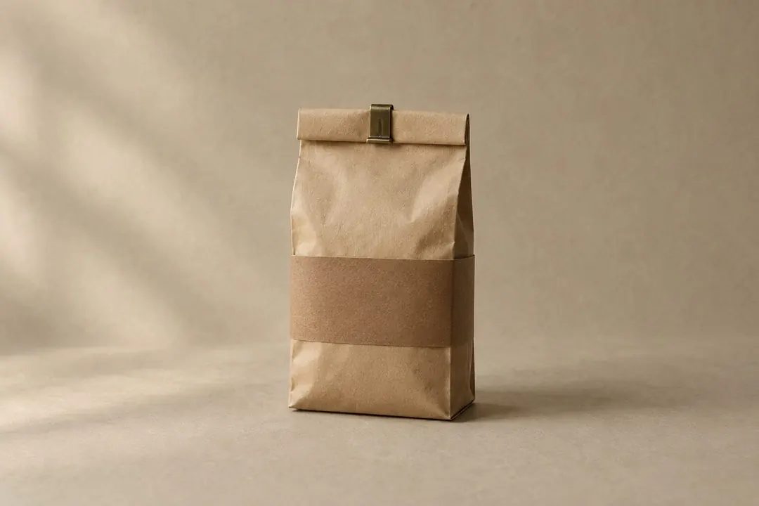 中煎りの豆袋（茶の帯）